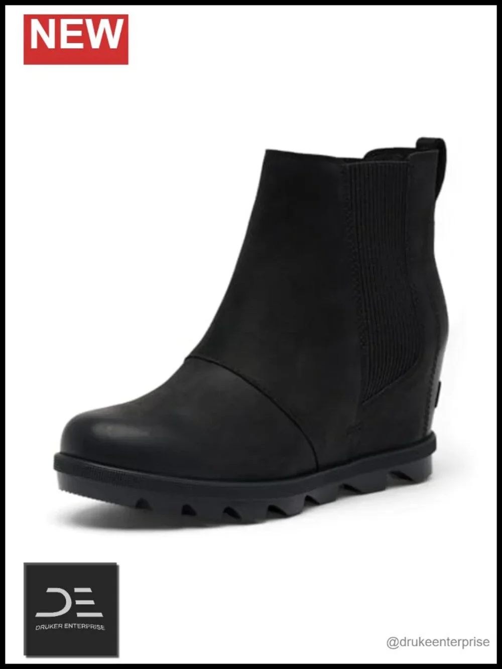 Sorel Joan Rhapsody Chelsea Wedge Boots Leather Waterproof Slip-On